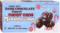 Dark Chocolate Dipped Candy Cane Marshmallows