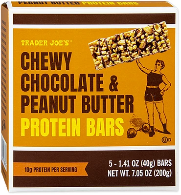 Chewy Chocolate & Peanut Butter Protein Bars