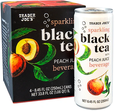 Sparkling Black Tea with Peach Juice Beverage