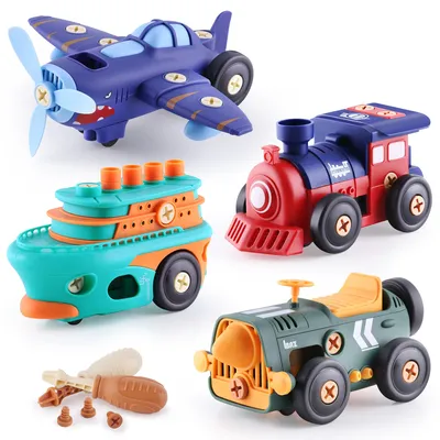 Electronic Take Apart Toy Set, Kids Assembly Vehicle Playset