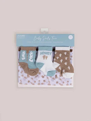 3-PACK SOFT DURABLE BABY SOCKS SET