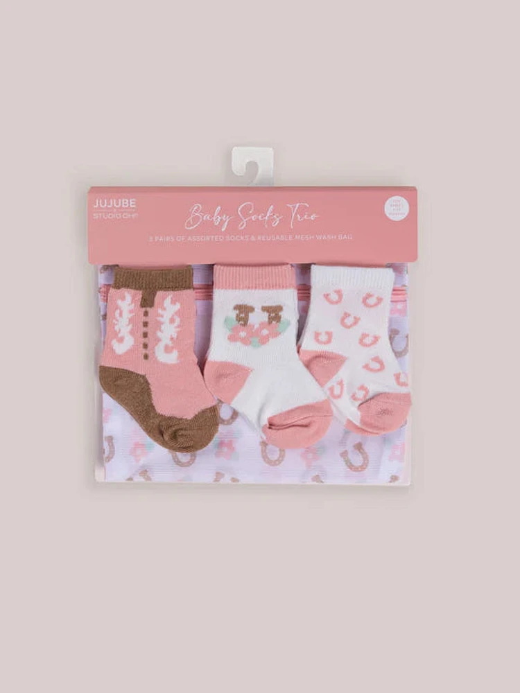 3-PACK SOFT DURABLE BABY SOCKS SET