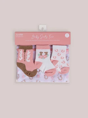 3-PACK SOFT DURABLE BABY SOCKS SET