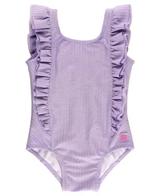 Lavender Seersucker Waterfall One Piece