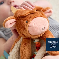 Itzy Lovey Plush with Silicone Teether Toy | Wyatt the Highland Cow