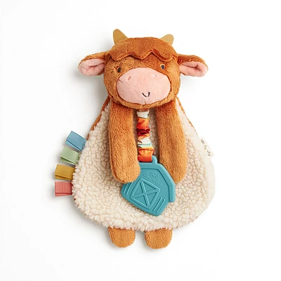 Itzy Lovey Plush with Silicone Teether Toy | Wyatt the Highland Cow