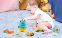 Dinosaur Teething Rattle, Tumbler Roly Poly Ball Rattles