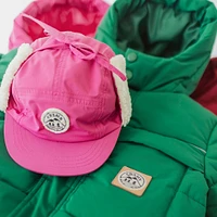 Pink winter cap polyester