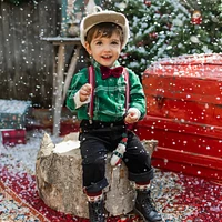 RED AND CREAM STRIPED ELASTIC SUSPENDERS, BABY CHILD