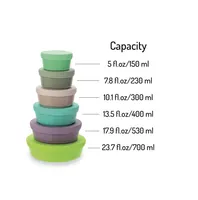 Stacking & Nesting Containers with Silicone Lids