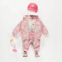 PINK QUILTED JERSEY PANTS WITH PATTERNS, BABY