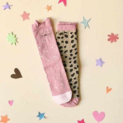 Clara Cat Leopard 2 Pack Socks