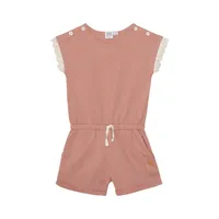 Printed Jumpsuit With Lace Dusty Pink Polka Dots