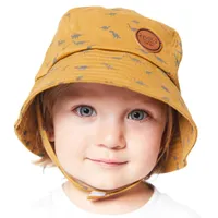 Printed Twill Hat Golden Brown Dinosaurs