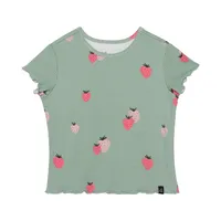 Printed Short Sleeve Tee Frosty Green Strawberry