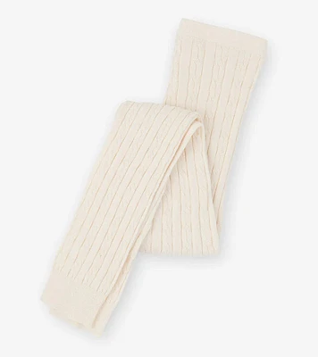 Child Cream Cable Knit Tights