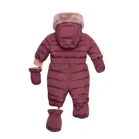 One Piece Baby Snowsuit Burgundy