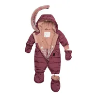 One Piece Baby Snowsuit Burgundy