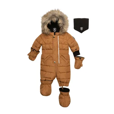 One Piece Baby Snowsuit Brown Sugar