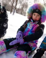 One Piece Snowsuit With Frosted Rainbow Print