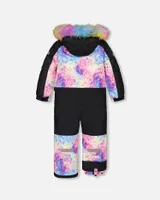 One Piece Snowsuit With Frosted Rainbow Print