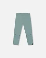 Organic Cotton Sage Green Leggings With Cat Ears Applique