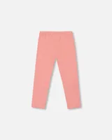 Organic Cotton Rosette Pink Leggings With Cat Ears Applique