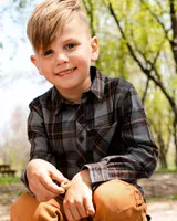 Flannel Shirt Grey And Caramel Plaid