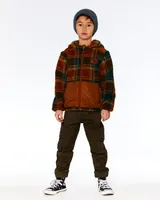 Transition Reversible Sherpa And Nylon Jacket Golden Caramel