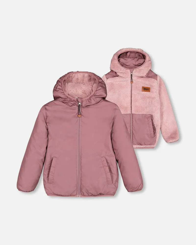 Transition Reversible Sherpa And Nylon Jacket Old Pink