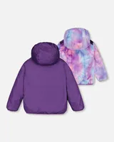 Transition Reversible Plush And Nylon Jacket Grape Purple