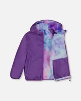 Transition Reversible Plush And Nylon Jacket Grape Purple