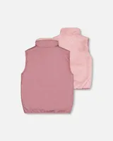 Reversible Sleeveless Jacket Old Pink