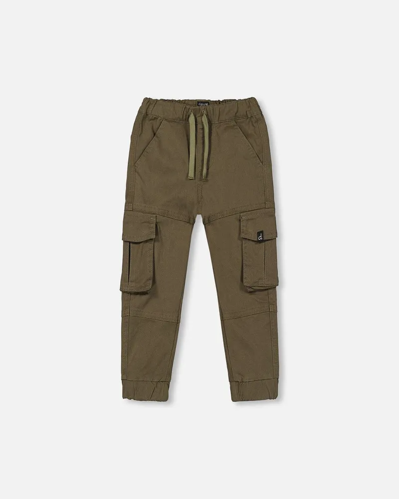 Stretch Twill Jogger Pants With Cargo Pockets Grape Leaf