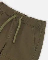 Stretch Twill Jogger Pants With Cargo Pockets Grape Leaf