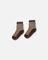 Socks Brown And Beige Stripe