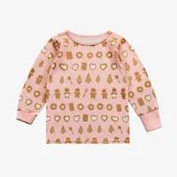 PINK TWO-PIECES PAJAMA WITH AN ALL OVER PRINT OF DELICIOUS COOKIES POLYESTER, BABY