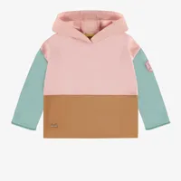 PINK HOODIE WITH COLOR BLOCK FRENCH TERRY, BABY