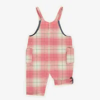 LOOSE PINK CHECKERED OVERALLS FLANNEL, BABY