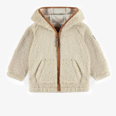 IVORY SHERPA VEST WITH HOOD