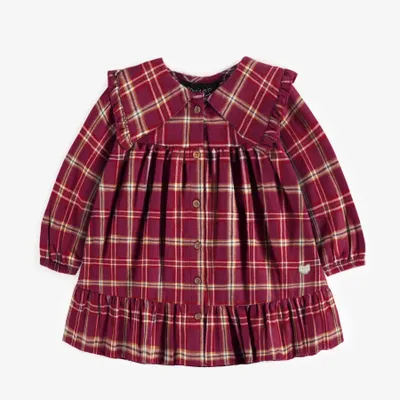 RED AND WHITE PLAID PATTERN DRESS BRUSHED FLANNEL, BABY