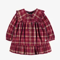 RED AND WHITE PLAID PATTERN DRESS BRUSHED FLANNEL, BABY