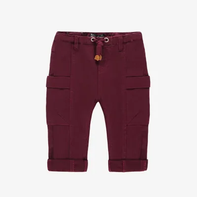 RED TWILL PANT WITH CARGO POCKETS BRUSHED TWILL, BABY