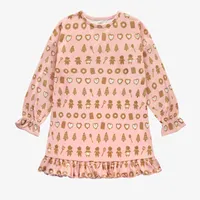 PINK NIGHT DRESS WITH A PRINT OF DELICIOUS COOKIES POLYESTER, CHILD