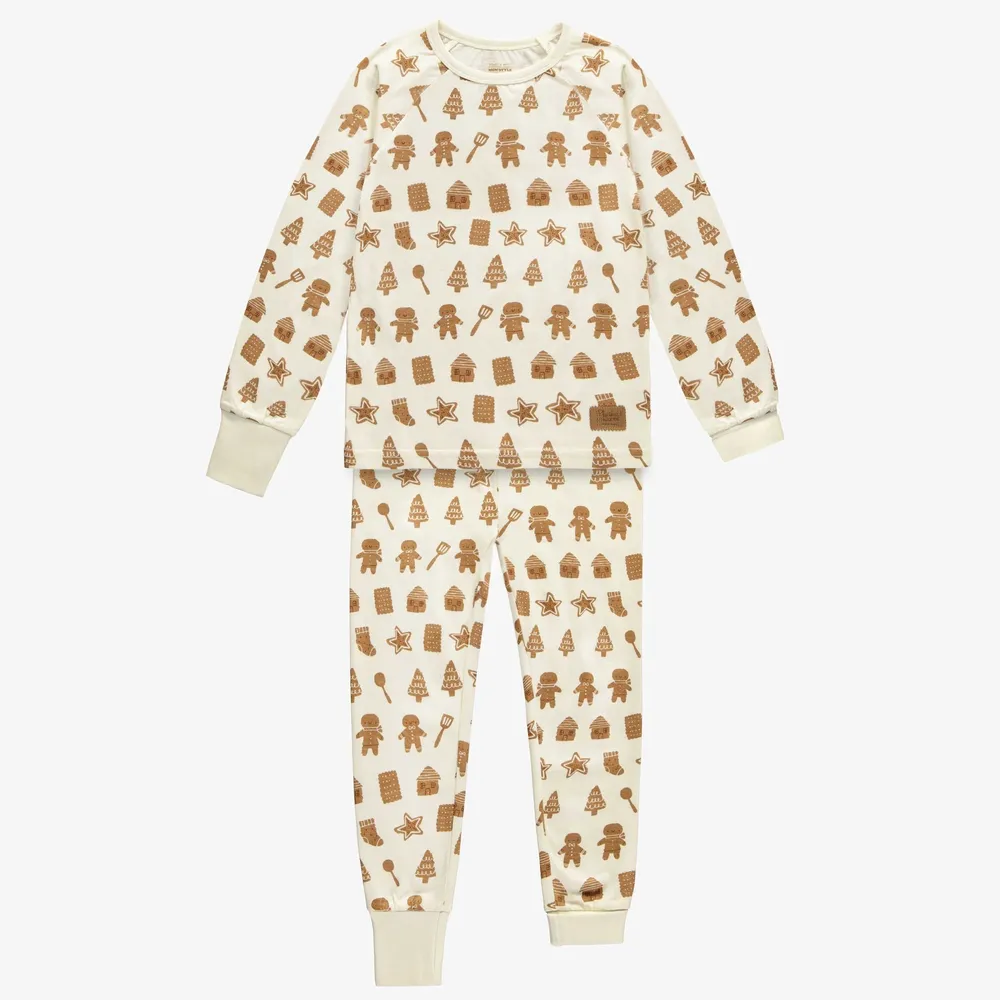 CREAM TWO-PIECE PAJAMA WITH AN ALL OVER PRINT OF COOKIES JERSEY, CHILD