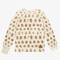 CREAM TWO-PIECE PAJAMA WITH AN ALL OVER PRINT OF COOKIES JERSEY, CHILD