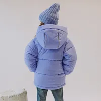 PUFFER COAT WITH HIGH COLLAR AND HOOD