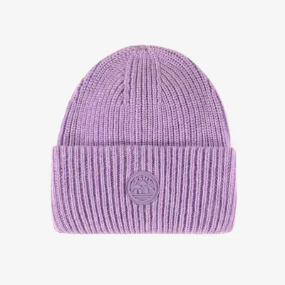 PURPLE RIBBED KNIT TOQUE, CHILD