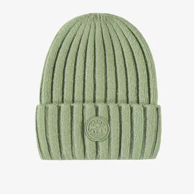 SAGE GREEN KNITTED TOQUE COTTON CASHMERE-EFFECT, CHILD