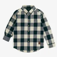 NAVY AND CREAM PLAID SHIRT FLANNEL